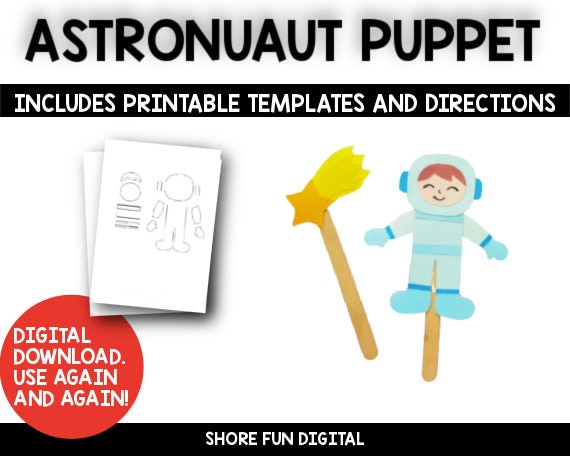 Astronaut Puppet Craft Template With Directions - Etsy