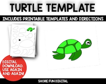Printable Turtle Craft Template with Directions