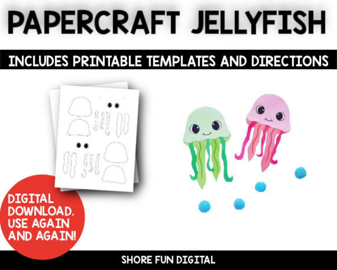 Papercraft Jellyfish Template With Directions Etsy