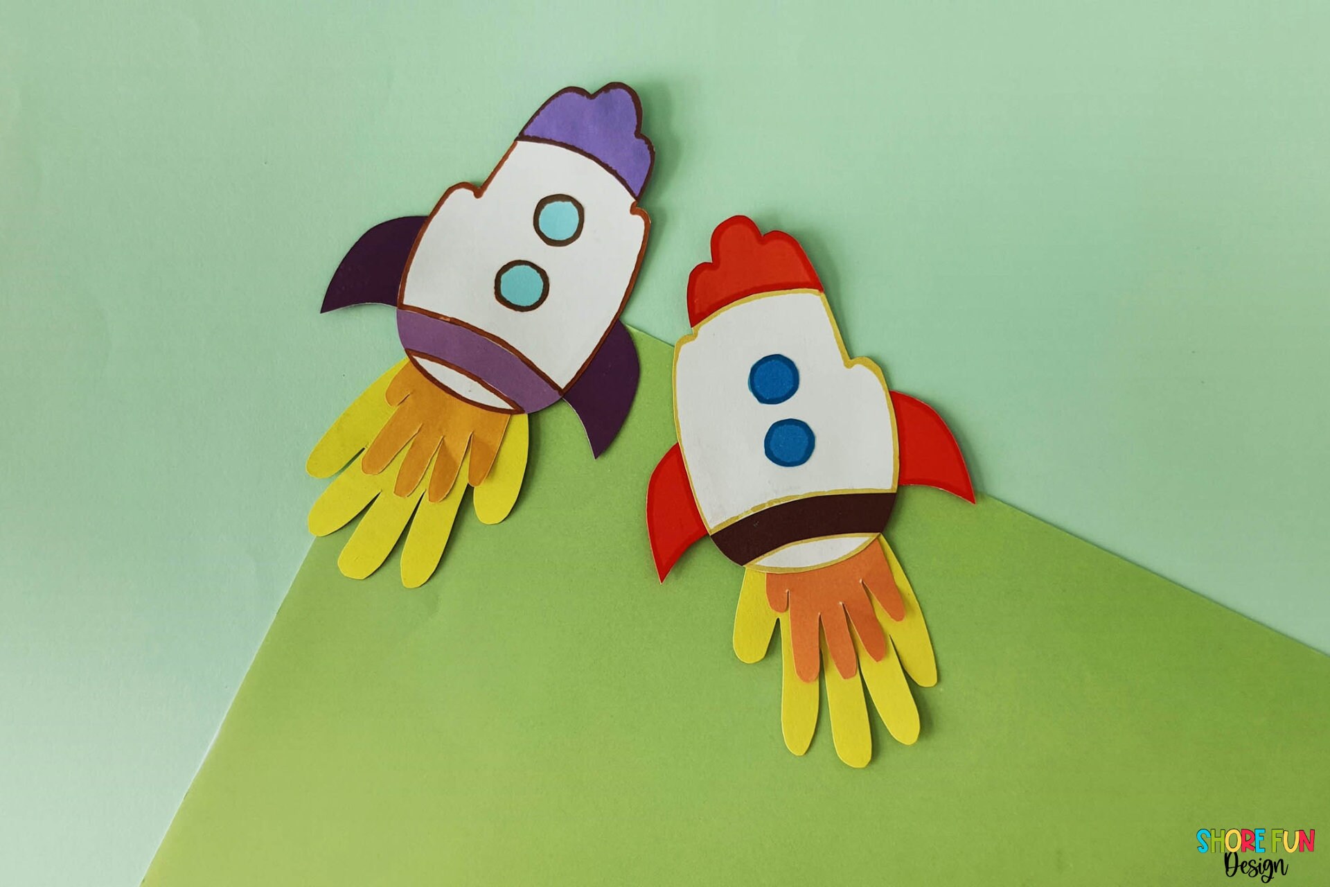 Rocket Hand Work Handprint Rocket Craft Template With Directions - Etsy