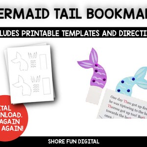 Mixed Media Mermaid Art Project Template with Directions