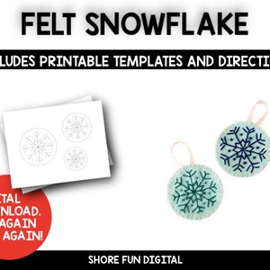 Filz Schneeflocke Ornament Bastelvorlage mit Wegbeschreibung