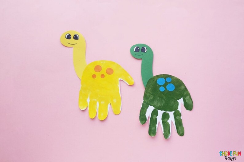 Dinosaur Handprint Craft Template With Directions Etsy