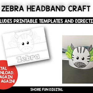 Zebra Stirnband Papercraft Template mit Wegbeschreibung