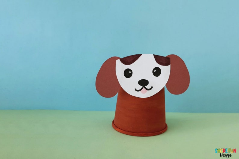 Paper Cup Dog Craft Template With Directions Etsy
