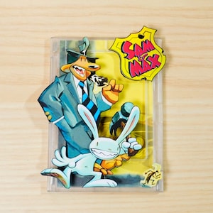 3D Sam und Max Kühlschrankmagnet | Vintage Retro Videospiel Kühlschrankmagnet | Coole Küchendekoration