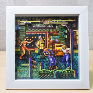3D Retro Games Diorama Frame: Streets Of Rage 2 - Stage 1 - 20x20cm Shadowbox