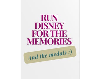 Poster Print, Run Disney Inspired Poster Art, Wall Decor, Race Fan Gift, Running Inspirational Artwork, Home Office Decoration