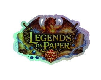 Legends on Paper Dragon Logo Holographic stickers