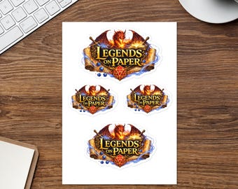 Legends on Paper Dragon Logo Sticker sheet