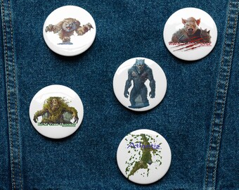 Set of pin buttons