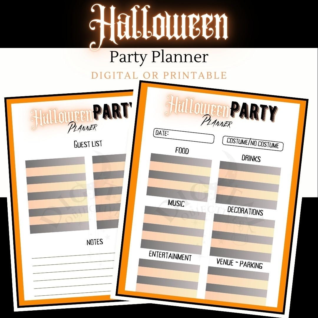 Halloween Party Planner Sheets Halloween Party Planner Etsy