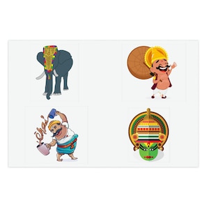 Malayalam Kerala India cute Sticker Sheets