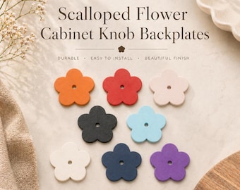 Scalloped Flower Cabinet Knob Backplates
