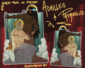 Gilded Patroclus and Achilles Keychain