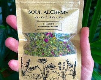 In Bloom Herbal Blend • Mullein, Red Raspberry Leaf, Skullcap, Rose • Nourish & Uplift • 7g