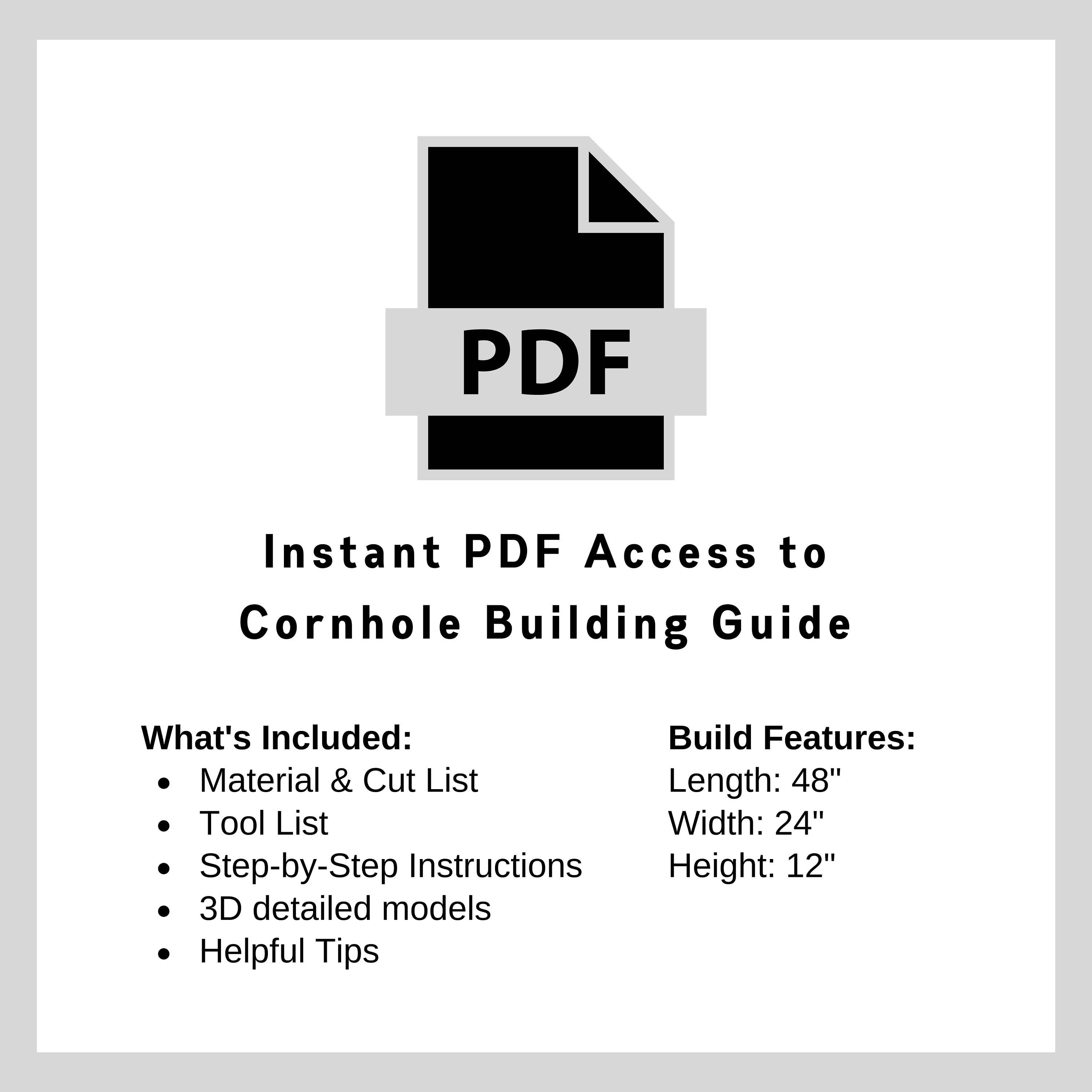 Cornhole Boards DIY Building Plans | PDF Download Format - Etsy