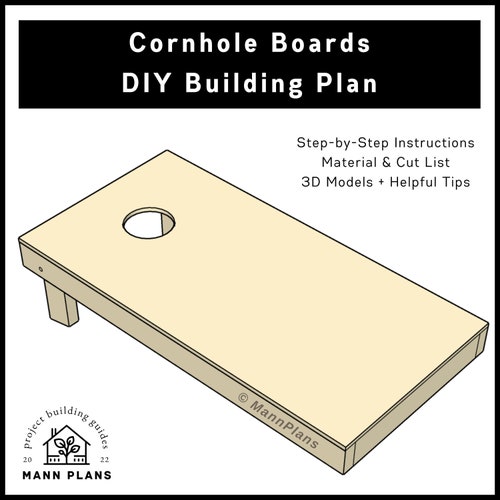 Cornhole Boards DIY Building Plans PDF Download Format Etsy