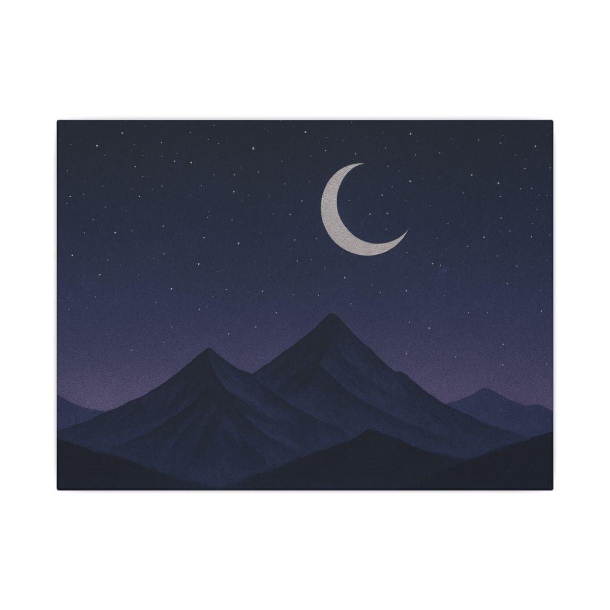 Celestial Night Sky Wall Art | Mystical Crescent Moon Canvas Print ...