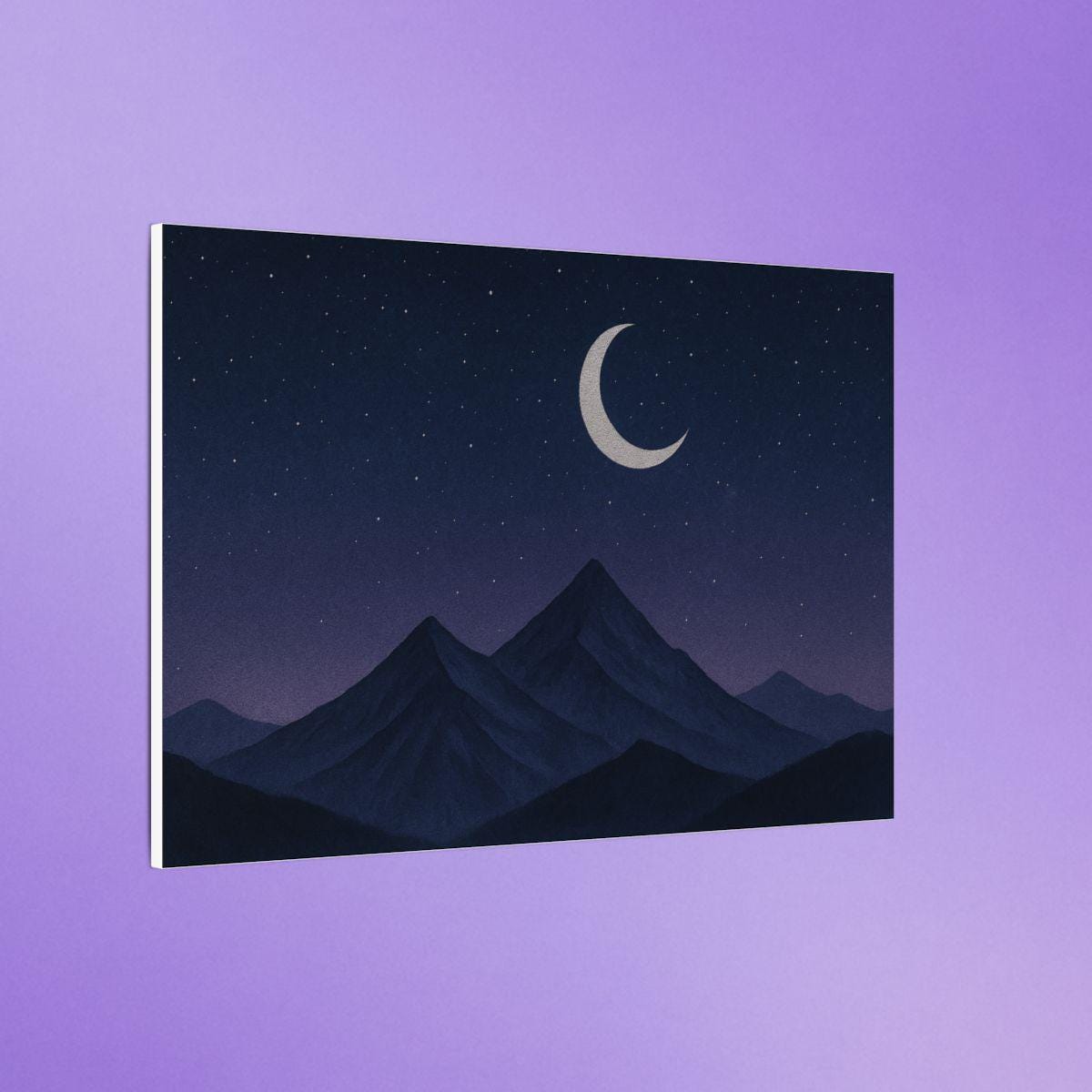 Celestial Night Sky Wall Art | Mystical Crescent Moon Canvas Print ...