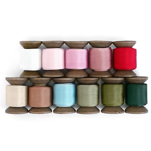 Ruban de soie pour bouquet 100 % soie 2,5 cm (1 po.) Ruban en crêpe de soie doux, bord fermé, pour faire-part de mariage, papier cadeau à l'arrêt, teint à la main