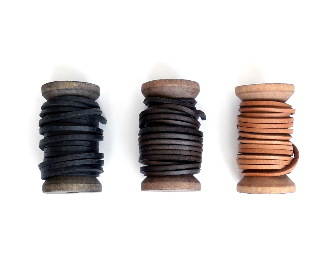 Leather Cord 3mm SQUARE / Light Brown, Dark Brown, Black/ Leather