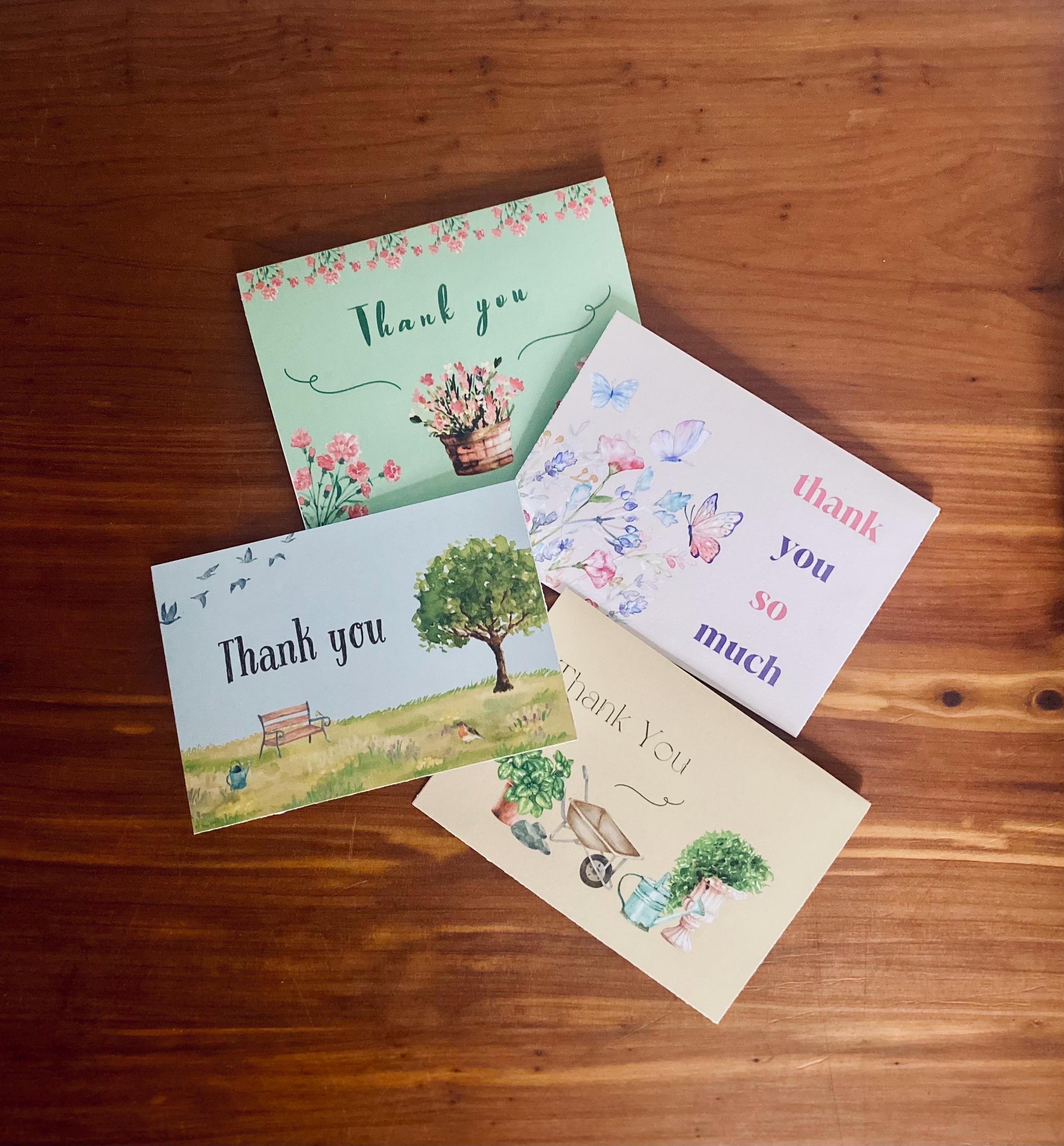 Watercolor Thank You Cards: Printable Floral Gratitude Notes (PDF) - Etsy