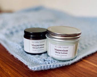 Magnesium Sleep Lotion / Natural Tallow Sleep Balm in Glass Jar