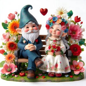 10 300dpi Valentine’s Gnome PNG clipart Bundle–valentine png,, valentine PNG bundle, Valentine printable art,