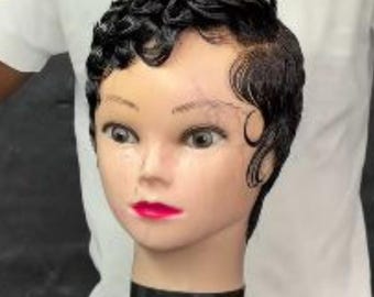 Luxury Pixie Cut Wig | Handcrafted Finger Wave Curls | Premium Human Hair Wig | Elegant Short Wig | Artisan Wig for Women