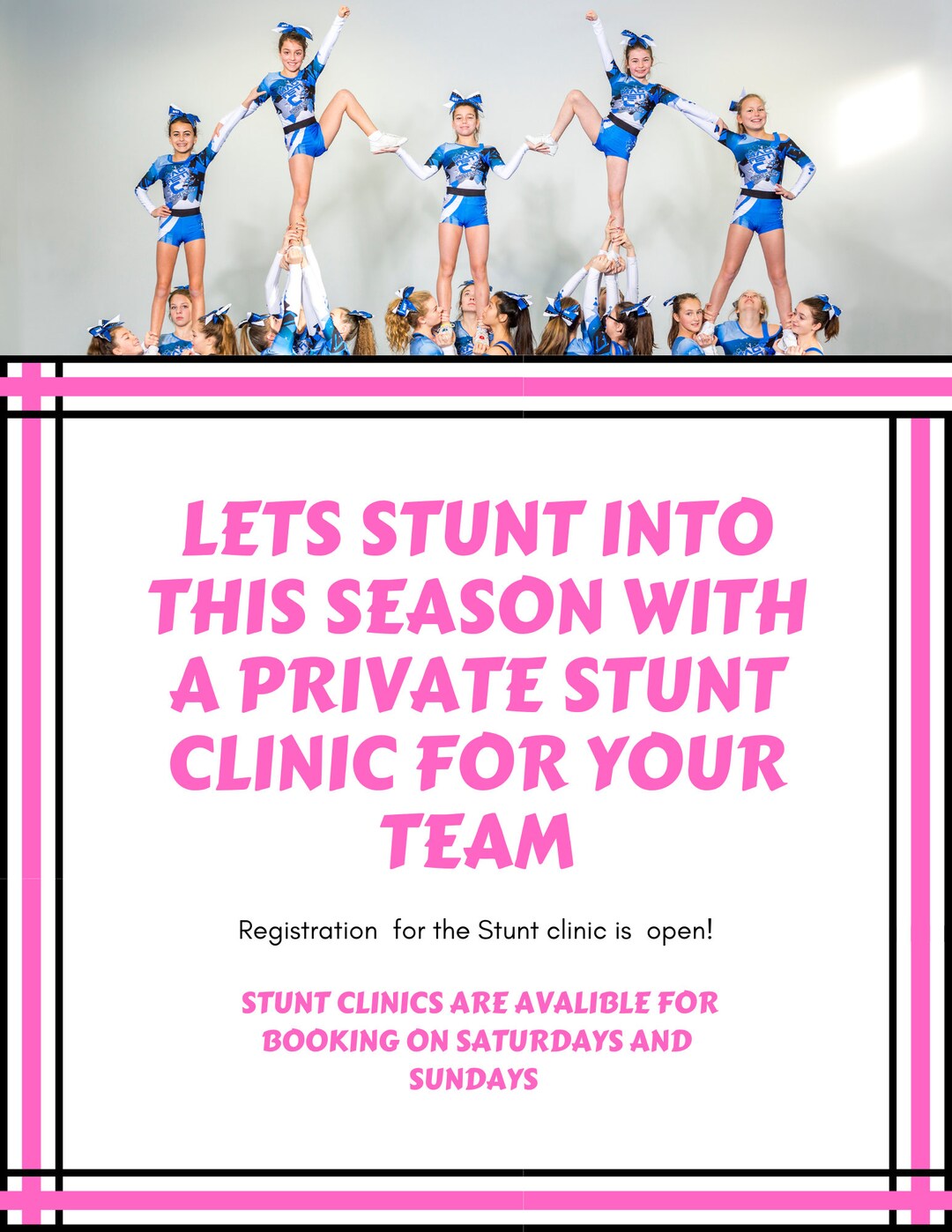 Cheerleading Stunt Clinic Flyer Etsy
