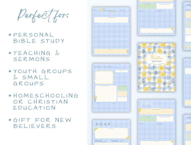 Floral Christian Journal: Printable Bible Study Notebook (PDF) - Etsy