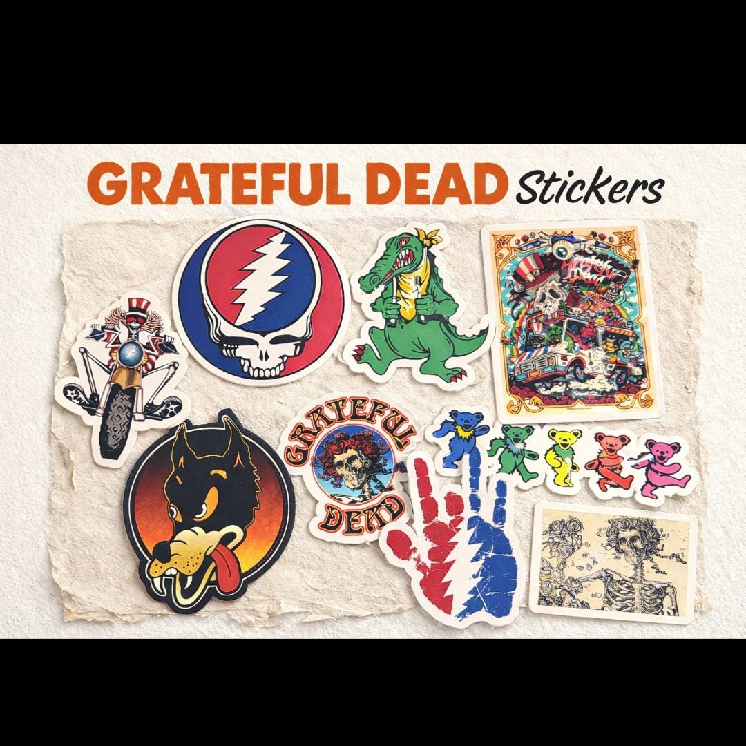 9PCS Grateful Dead Sticker Pack | Waterproof Vinyl | Dancing Bears ...