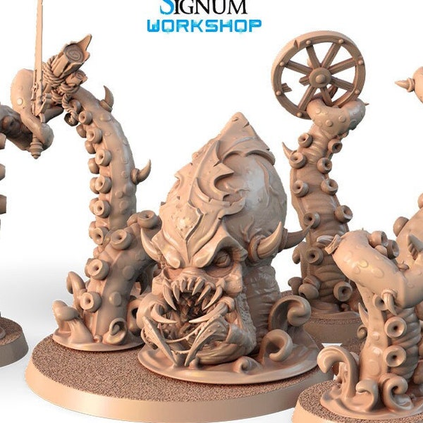 EnderToys Kraken 28 Mm Miniatura Stampata In 3D | Modello Per Giochi Da Tavolo E Wargame, Non Verniciato, In PLA