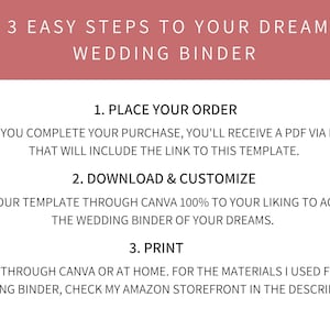 Wedding Binder Template 40+ Pages for Bride, Canva, Printable Editable Template, Wedding Planner Digital Download image 9