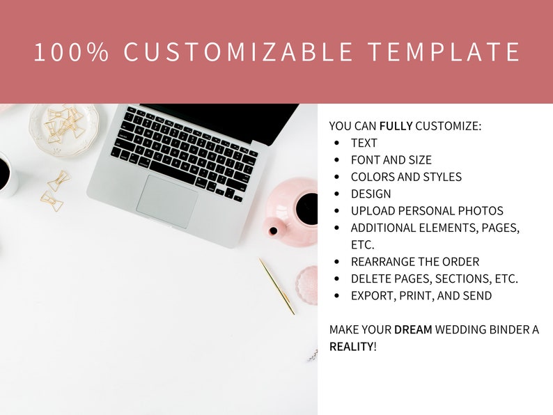 Wedding Binder Template 40+ Pages for Bride, Canva, Printable Editable Template, Wedding Planner Digital Download image 8