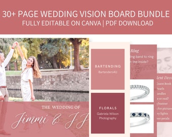 Modello per moodboard nuziale/Tabellone per la visione digitale per il tuo matrimonio da sogno/Kit per tabellone per la visione - Oltre 30 diapositive Lavagna per la visione del matrimonio