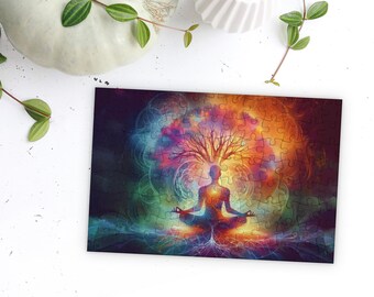Tree of Life Puzzle - Abstract Yogi Silhouette Art Jigsaw