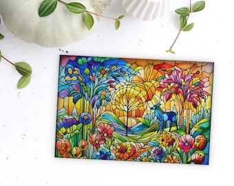 Stained Glass Deer Puzzle – Mountain Wildlife Jigsaw