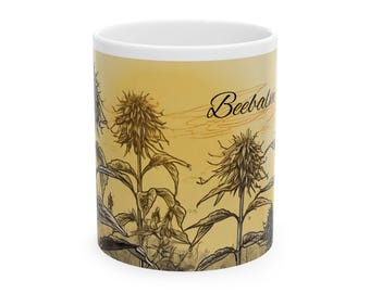 Beebalm Ceramic Mug - 11oz/Beebalm/Herbal/Cute/Coffee lover's/Tea Lover's/Unique/Durable/Dishwasher-safe/Microwave-safe