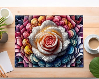 White Rose Art Puzzle – Mindful Jigsaw in Metal Tin