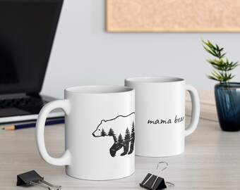 Mountain Mama Bear Ceramic Coffee Mug 11oz
