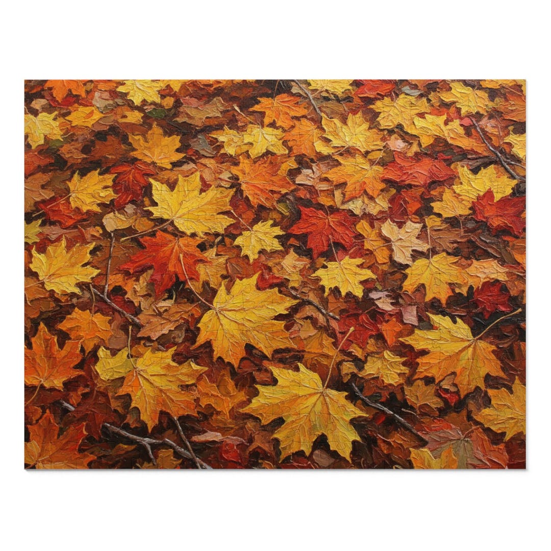 Vibrant Fall Leaves Painting Jigsaw Puzzle With Tin | Autumn Foliage ...