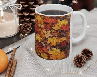 Fall Leaves Ceramic Mug | 11oz dishwasher & microwave safe