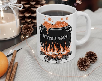 Witch's Brew Coffee Mug | Spooky Cauldron, Halloween Drinkware