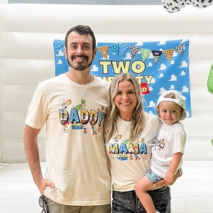 Custom Title Toy Story Characters Mother&#39;s Day Father&#39;s Day 2025 Papa Mama Daddy Shirt Great Birthday Party Gift
