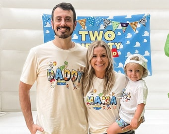 Custom Title Toy Story Characters Mother&#39;s Day Father&#39;s Day 2025 Papa Mama Daddy Shirt Great Birthday Party Gift