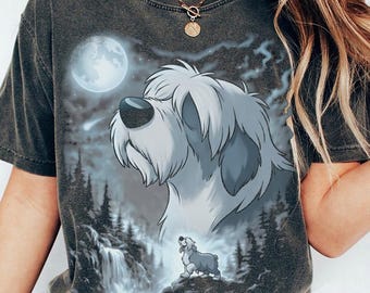 Magical Max Dog Howling to the Moon T-shirt, The Little Mermaid Max Dog Tee, 90s Full Moon Animals Kingdom Top Wear