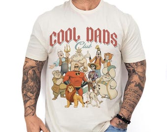 Retro Disney Cool Dad Clubs T-Shirt, Father’s Day Disney World Dad Shirt, Disney Dad Characters Tee, Best Dad Ever