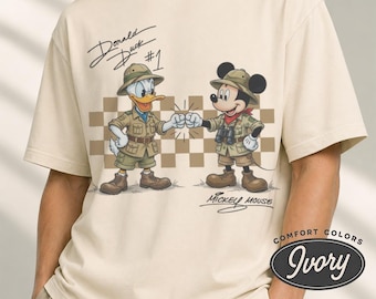 Mickey and Donald Safari T-shirt, Disney World Animal Kingdom Fist Bump Tee, Disney Best Friends Vacation
